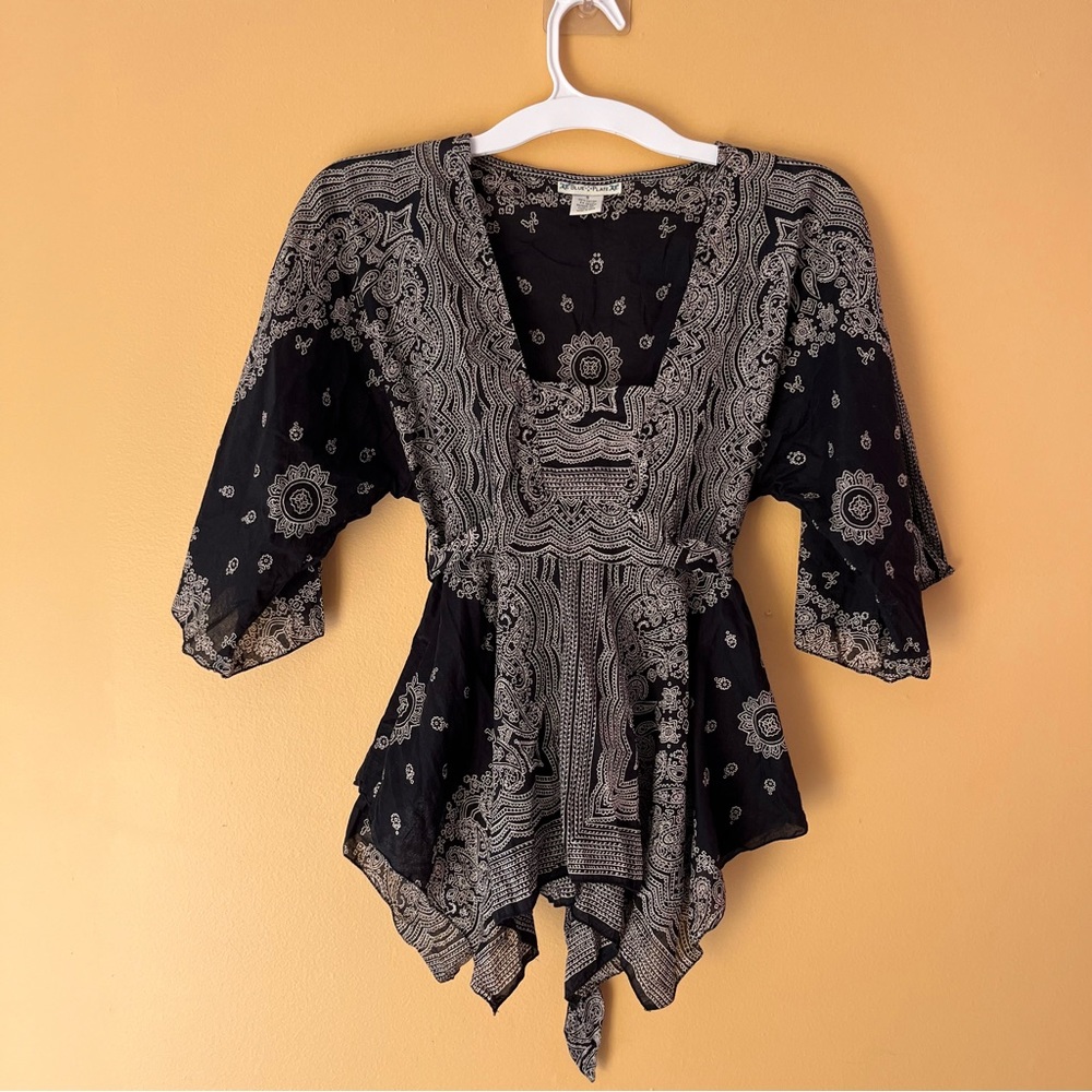 Blue Plate Womens tunic. Size S, bandanna print, boho vibe, EUC